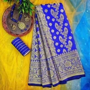 🎁কাতান বেনারশি  শাড়ি কম্বো🎁