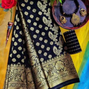 black katan saree combo🎁