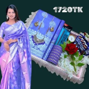 Purpel katan saree combo❤️‍🔥